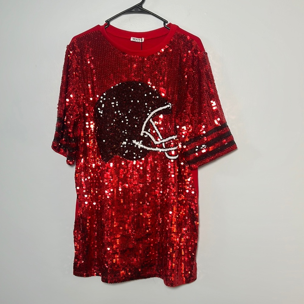 Why dress Women’s red all over sequin football dress NEW one size